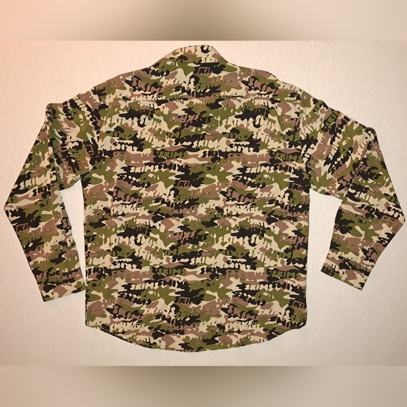⛱️NWT SKIMS Long Sleeve Button Up Swim Coverup Shirt Logo Camo XS M L - Picture 12 of 15
